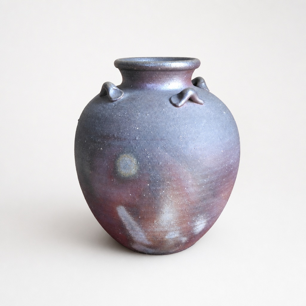 Bizen Ware Shigenobu Shigenobu Flower Vase Pottery Traditional Craftsman - 1
