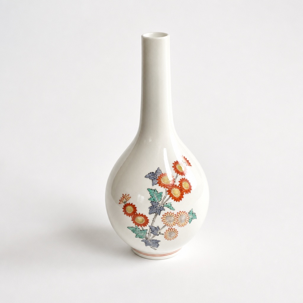 Kakiemon Xiv Nigoride Chrysanthemum Vase Imari Ware Arita Ware Porcelain - 1