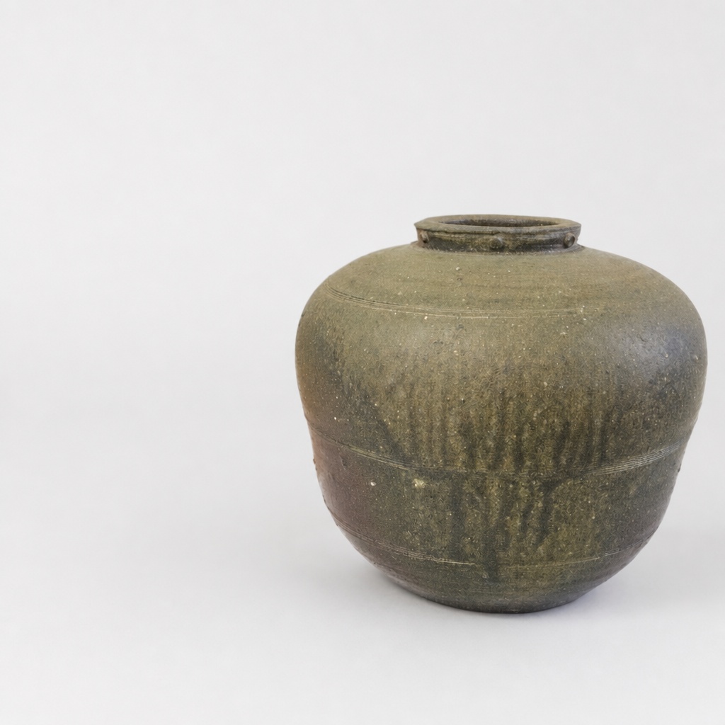 Bizen Ware Large Jar Konishi Tozo Made Display Jar With Box - 1