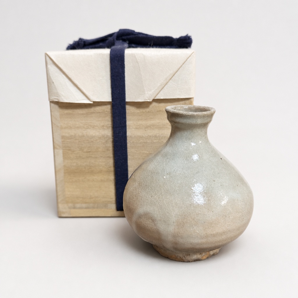 Takematsu Hiomi Ido Tokkuri Sake Bottle Pottery Flower Vase - 1