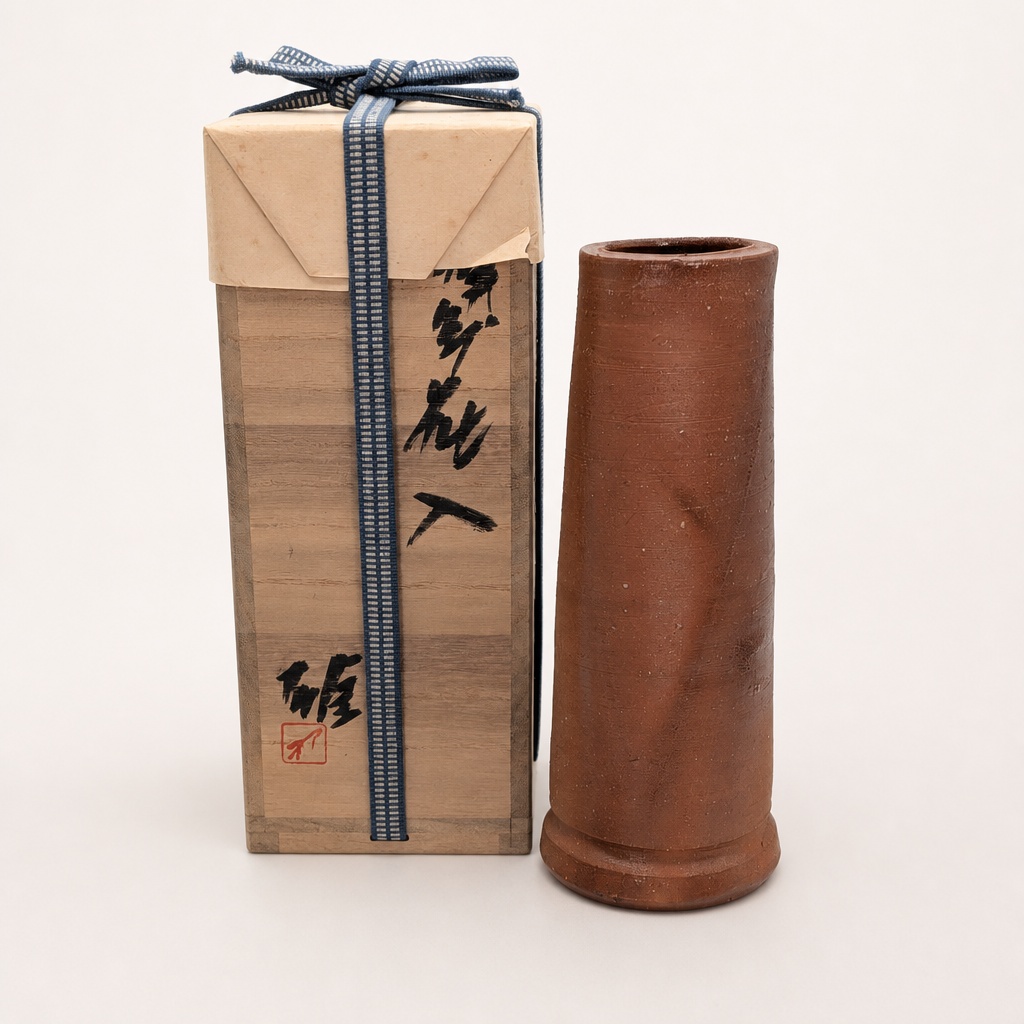 Fujiwara Yu Bizen Ware Flower Vase Ikebana Japanese Pottery - 1