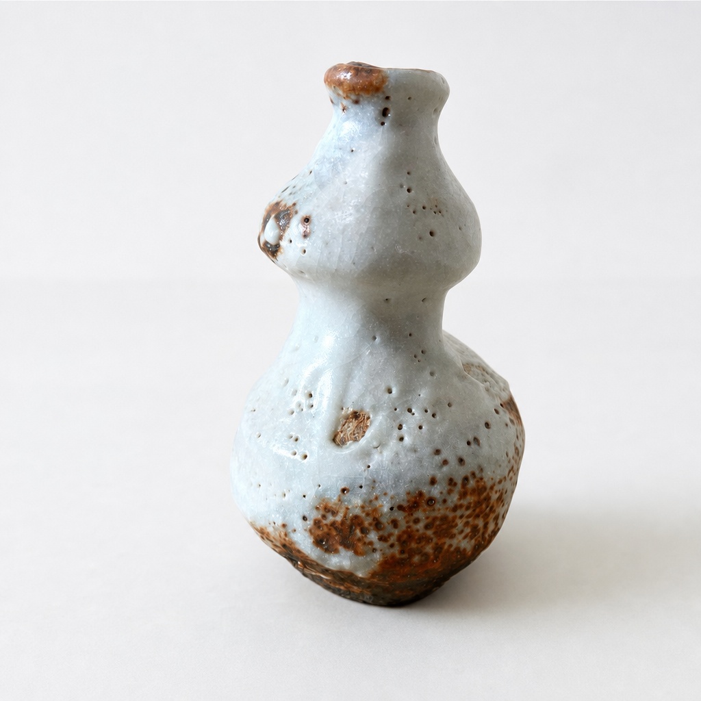 XG475 Shino Ware Tokkuri Vase Seto Ware Pottery Tea Ceremony - 1
