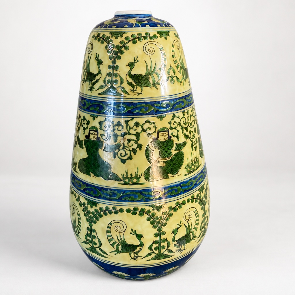 Gen-emon Arita Ware Large Vase Hand-painted Porcelain - 1