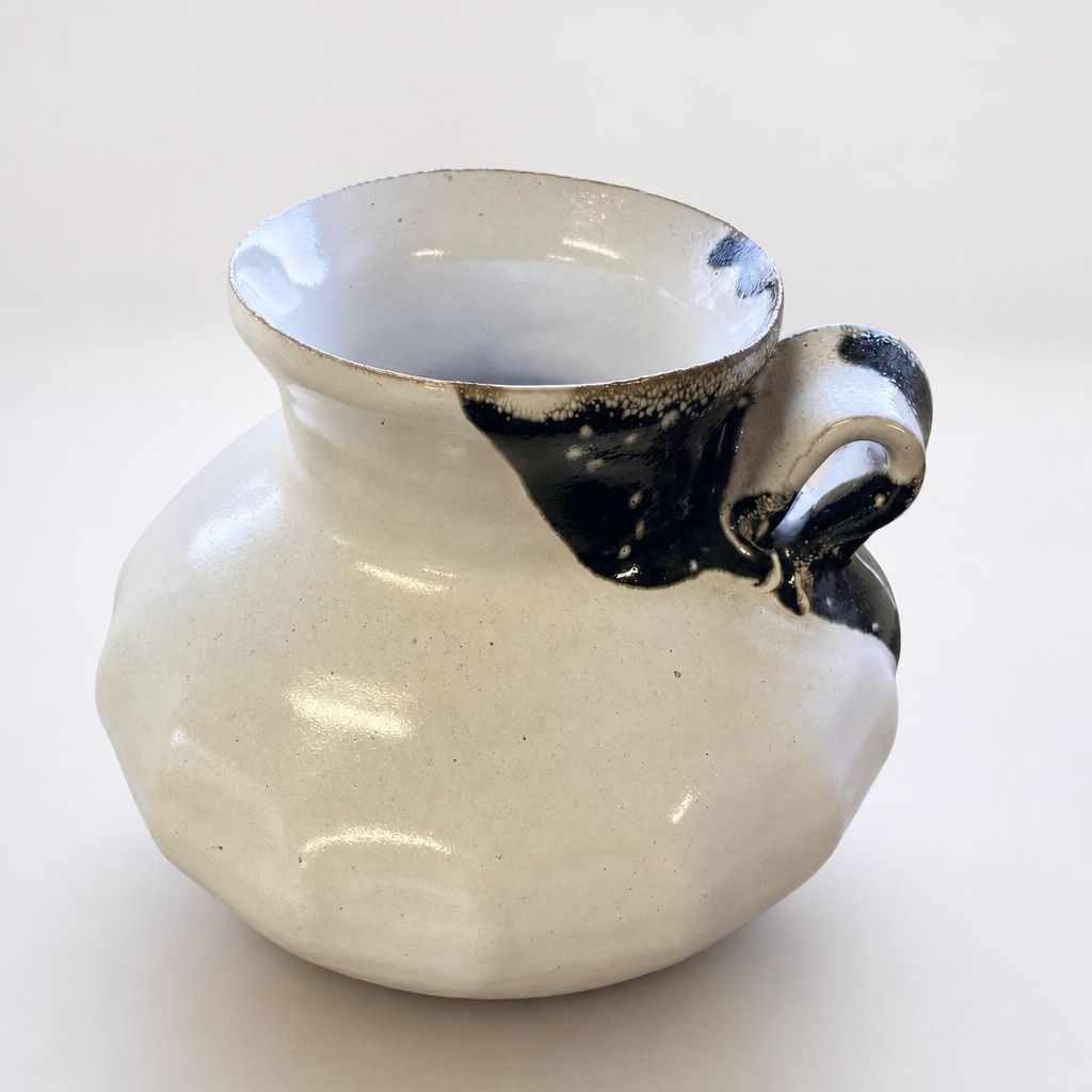 Shimizu Uichi Yūsai Vase Iron Glaze Pottery - 1