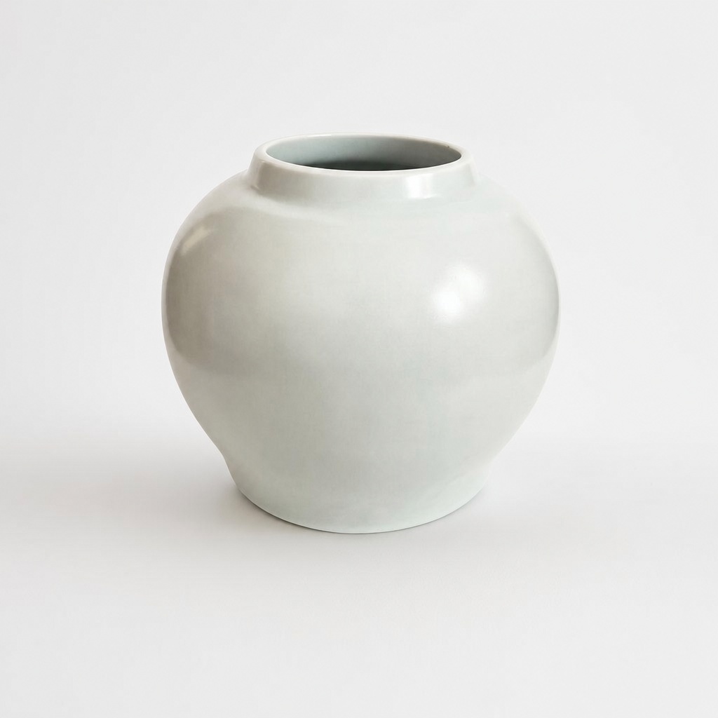 Hakuji Porcelain Vase White Glaze Japanese Pottery Flower Vase - 1