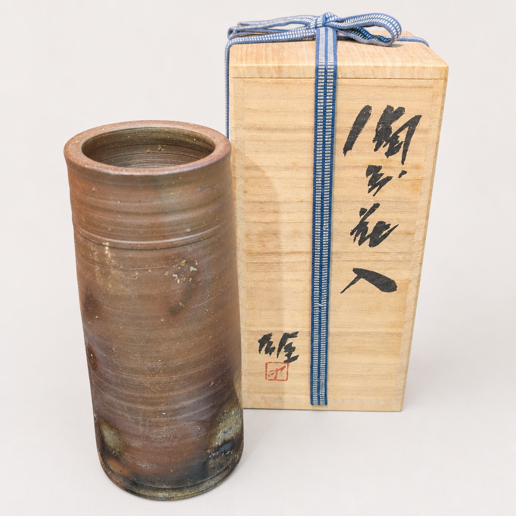 Bizen Ware Fujiwara Yu Human National Treasure Flower Vase - 1