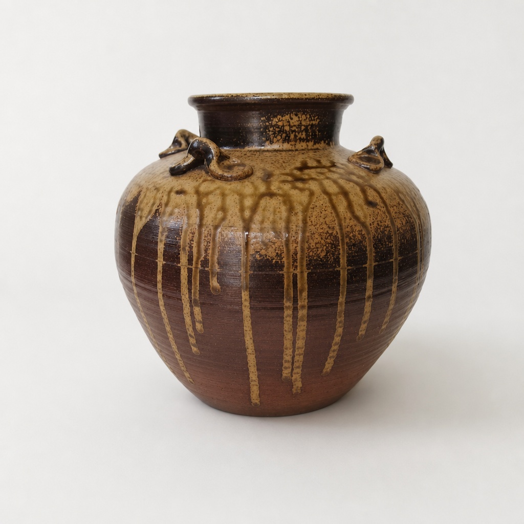 Bizen Ware Jar Vase Kanji Nishiyama Pottery Japanese Traditional Craft - 1