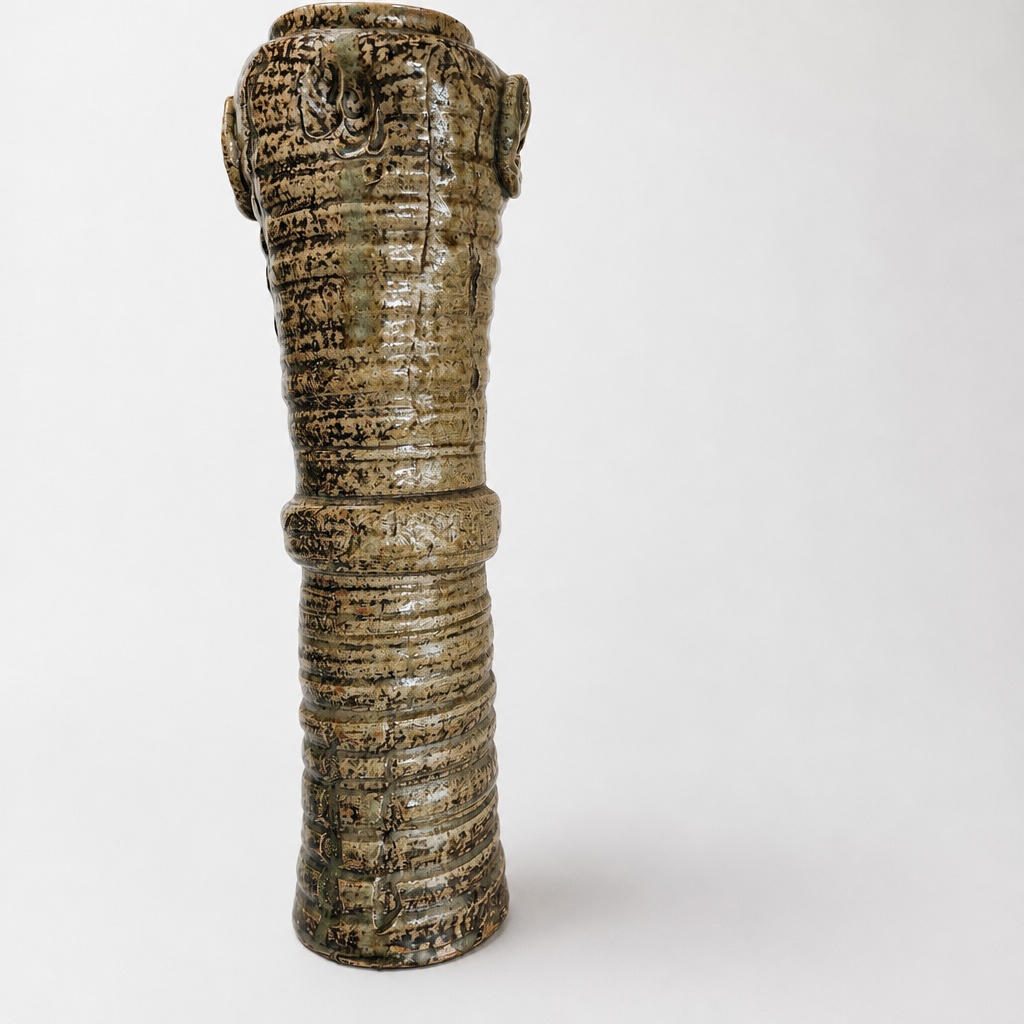 Seto Ware Natural Ash Glaze Flower Vase - 1