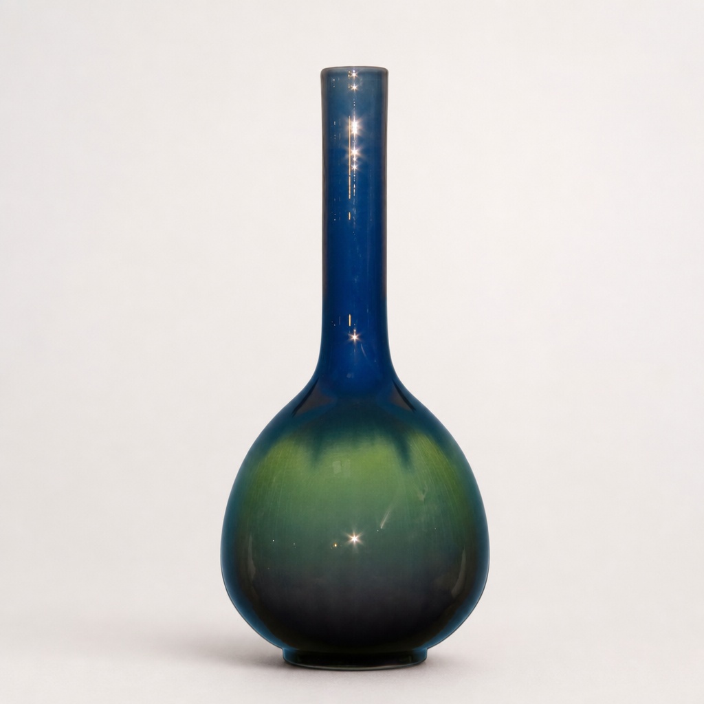 Kutani Ware Tokuda Yasokichi Iii Saiyu Flower Vase Ikebana Bottle - 1