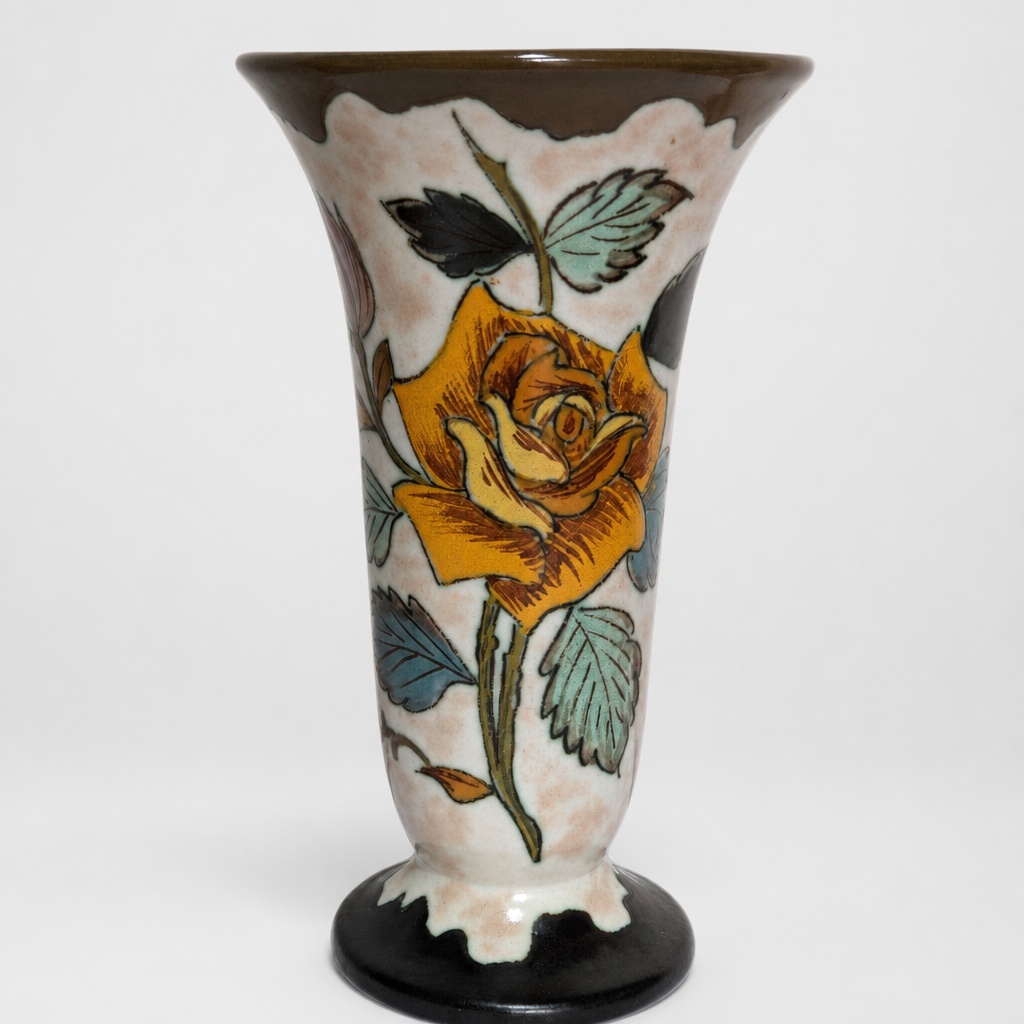 Art Nouveau Style European Antique Vase Glass Bottle - 1