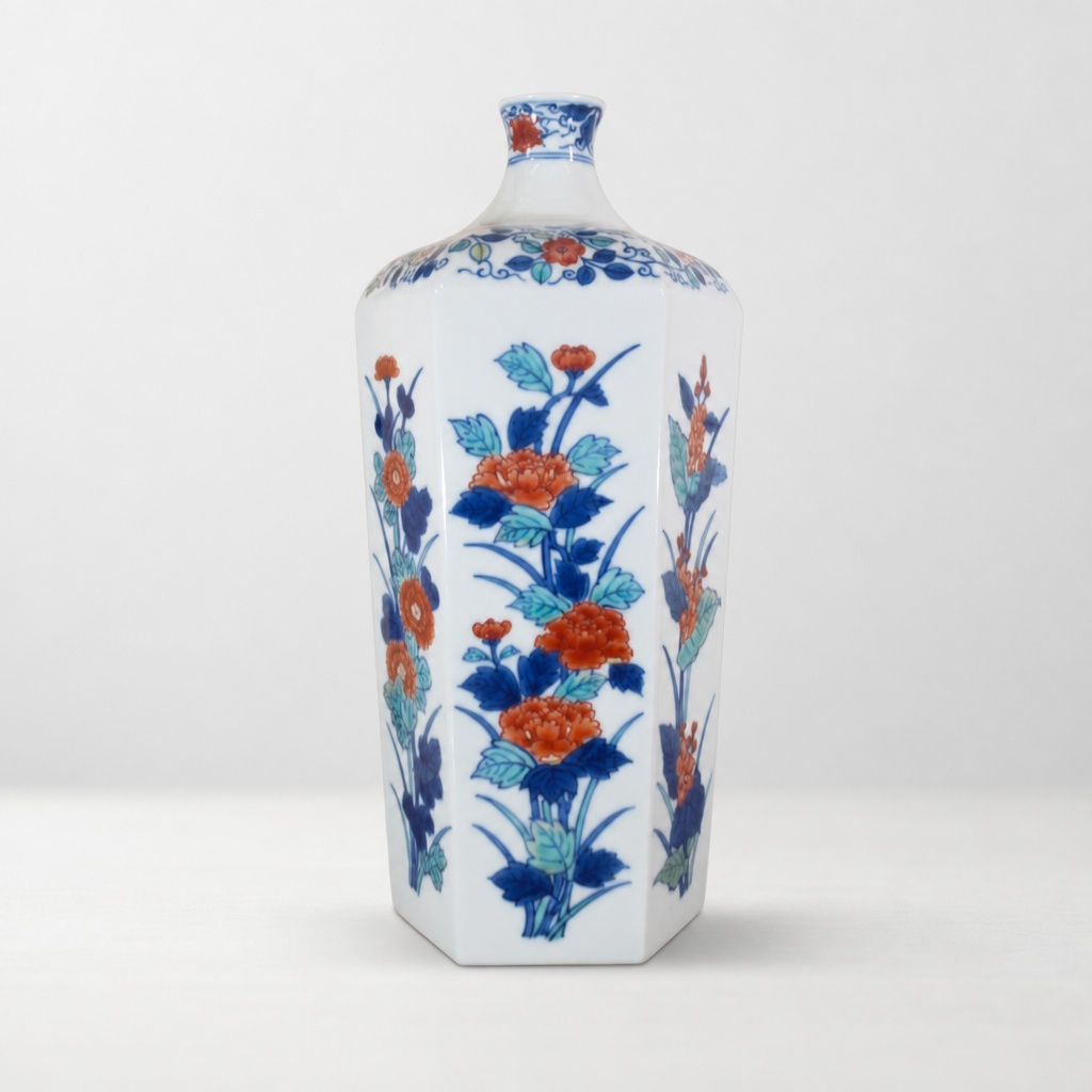 12th Imaizumi Imaemon Iro Nabeshima Flower Pattern Vase Arita Ware - 1