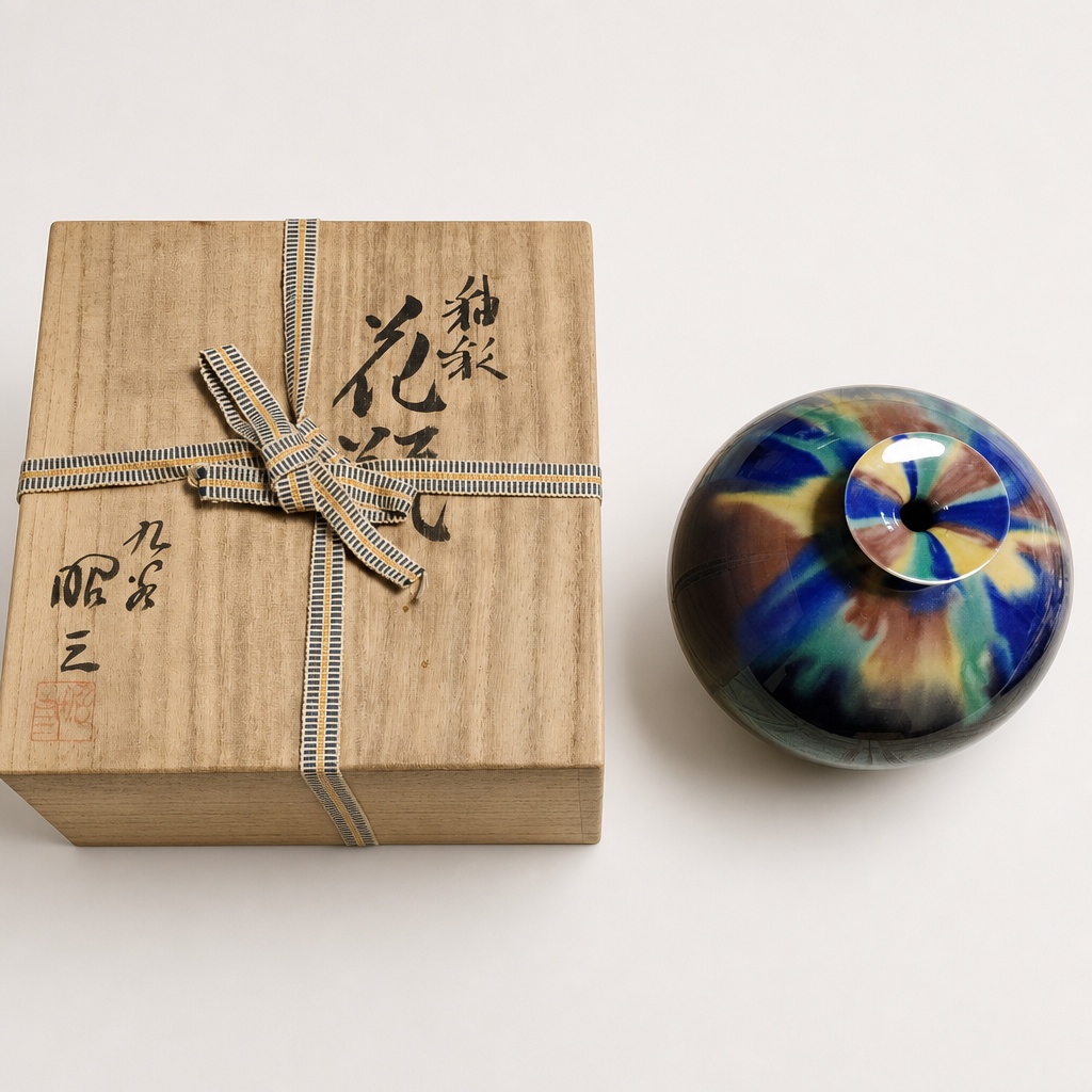 Morisawa Shozo Kutani Yusai Vase Flower Pot - 1