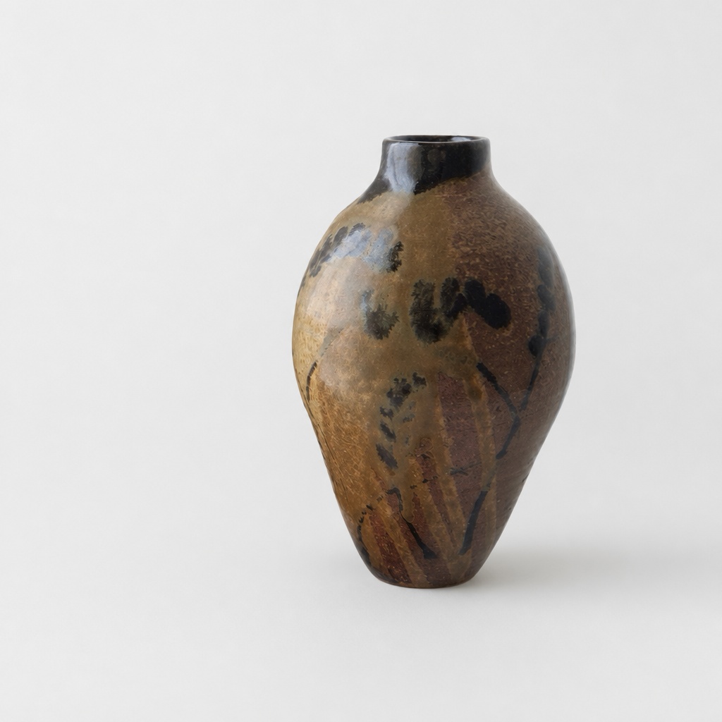 Koichi Tamura Akikusamon Tsubo Vase Iron Painting With Tomobako - 1