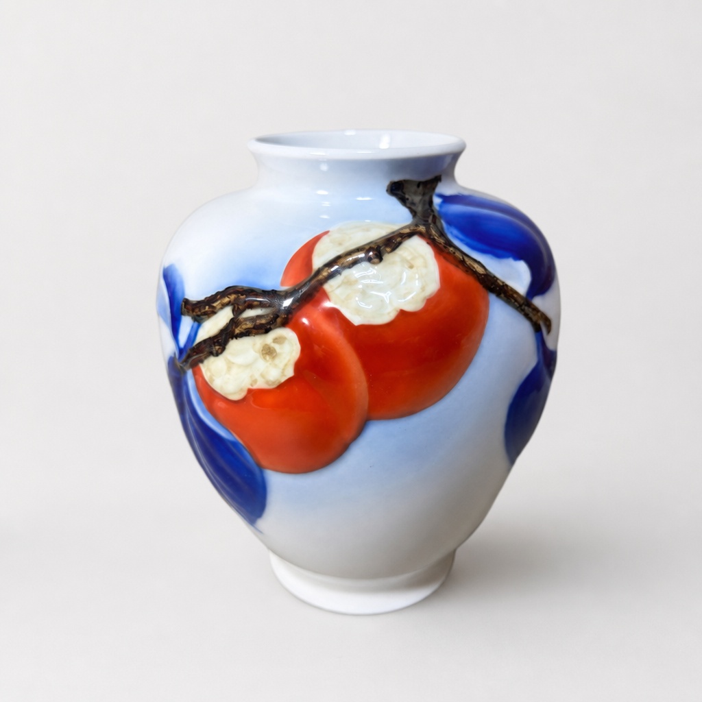 Fukagawa Seiji Kaki Bun Vase Arita Ware - 1