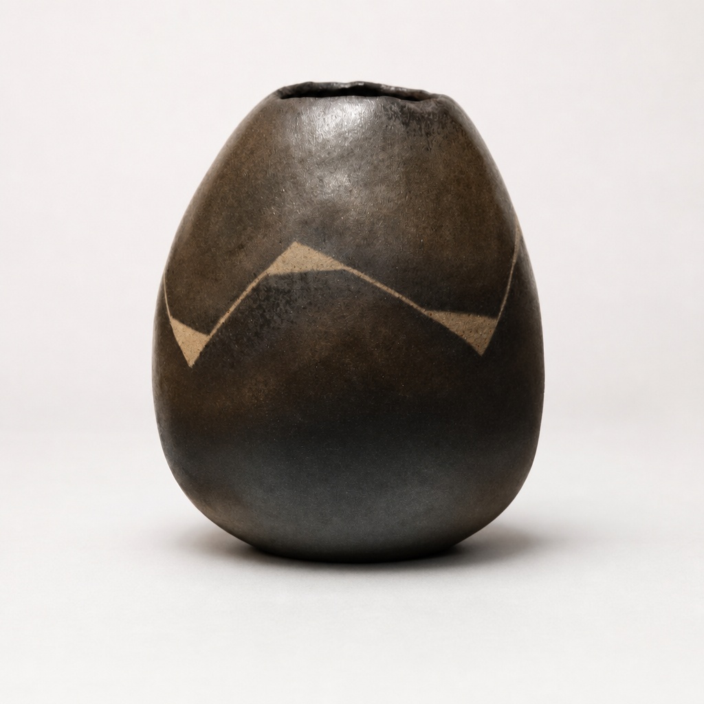 Fukuda Kenji Zogan Tsubo Vase Pottery Flower Vase - 1