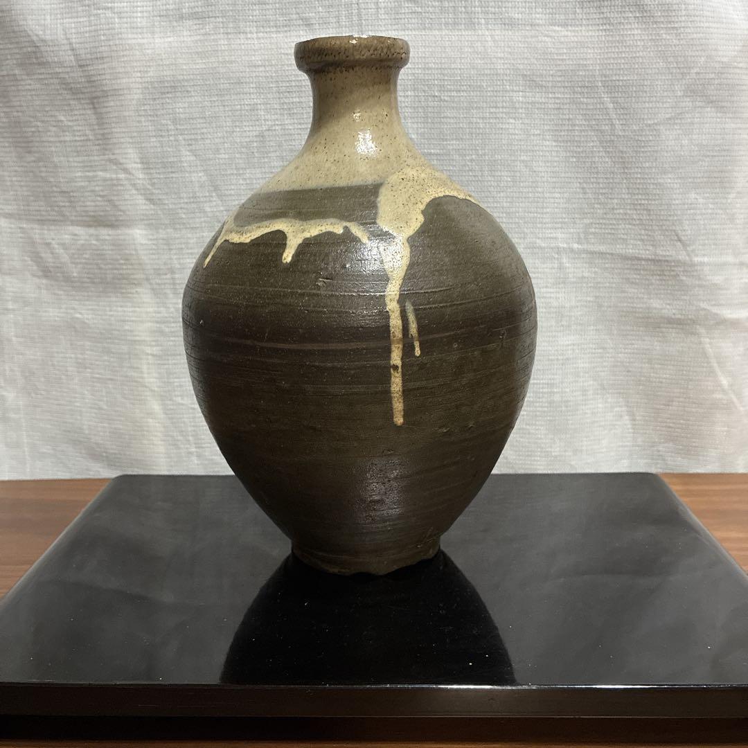 Japanese Antique Pottery Vase Tokkuri Flower Vase - 1