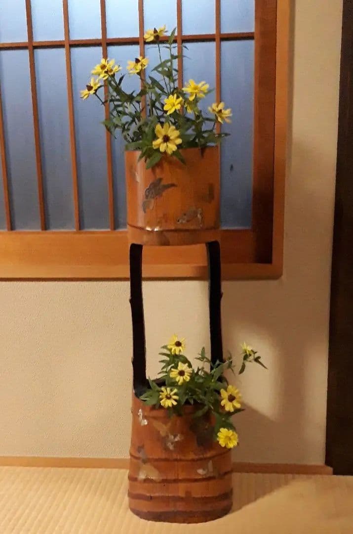Bamboo Raden Inlaid Flower Vase Japanese Vintage - 1