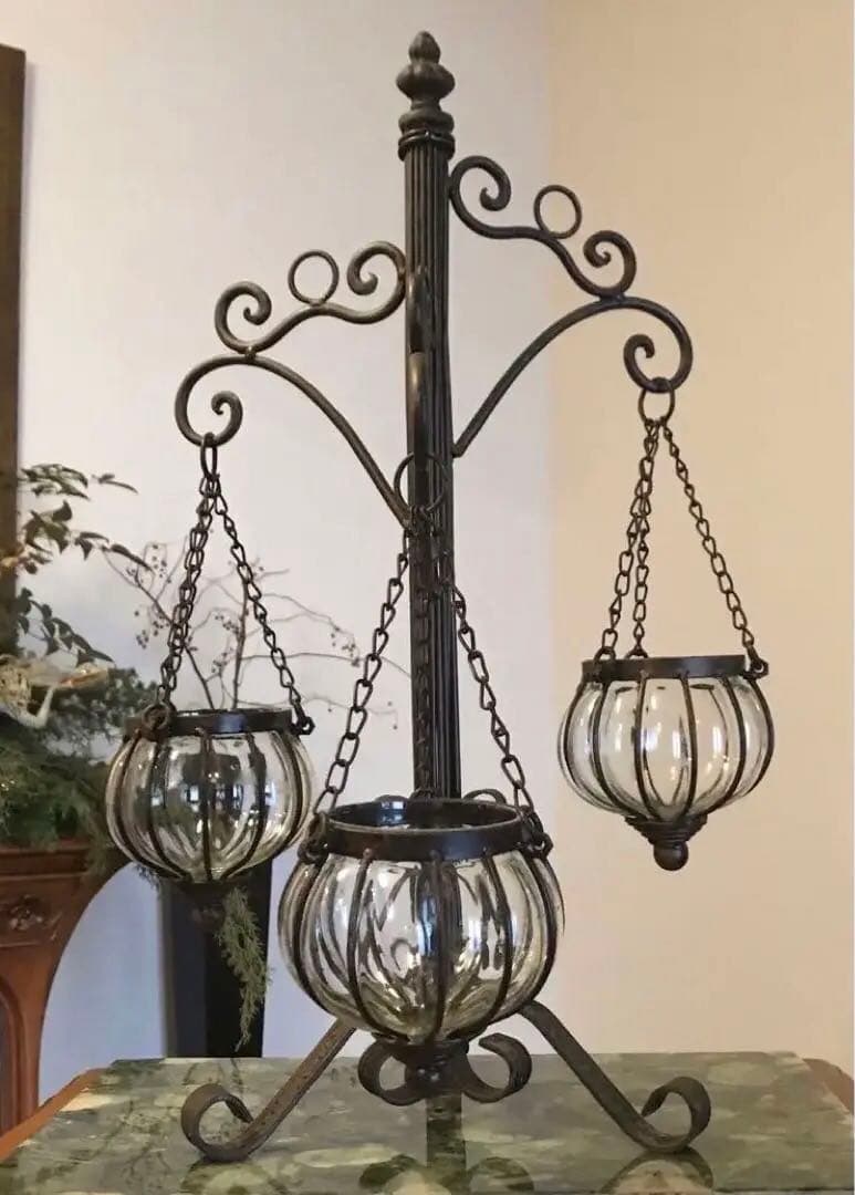 Iron Glass Flower Vase Antique - 1