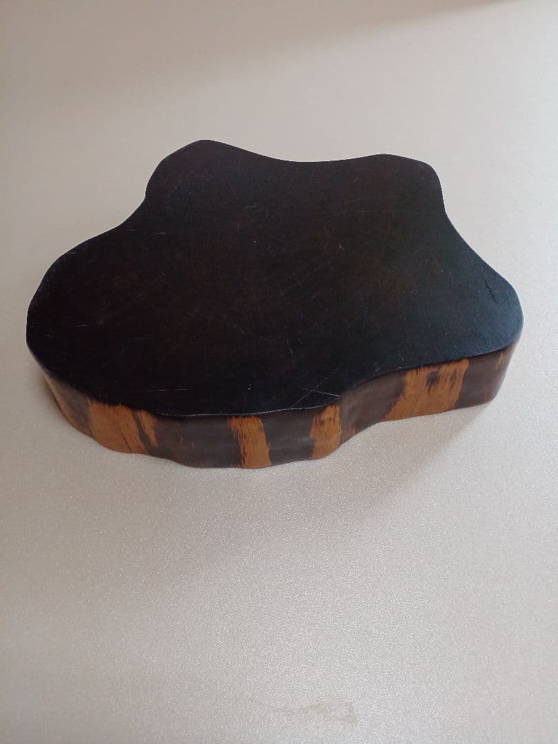 Maguro Ebony Flower Stand Display Base Natural Wood Irregular Shape - 1