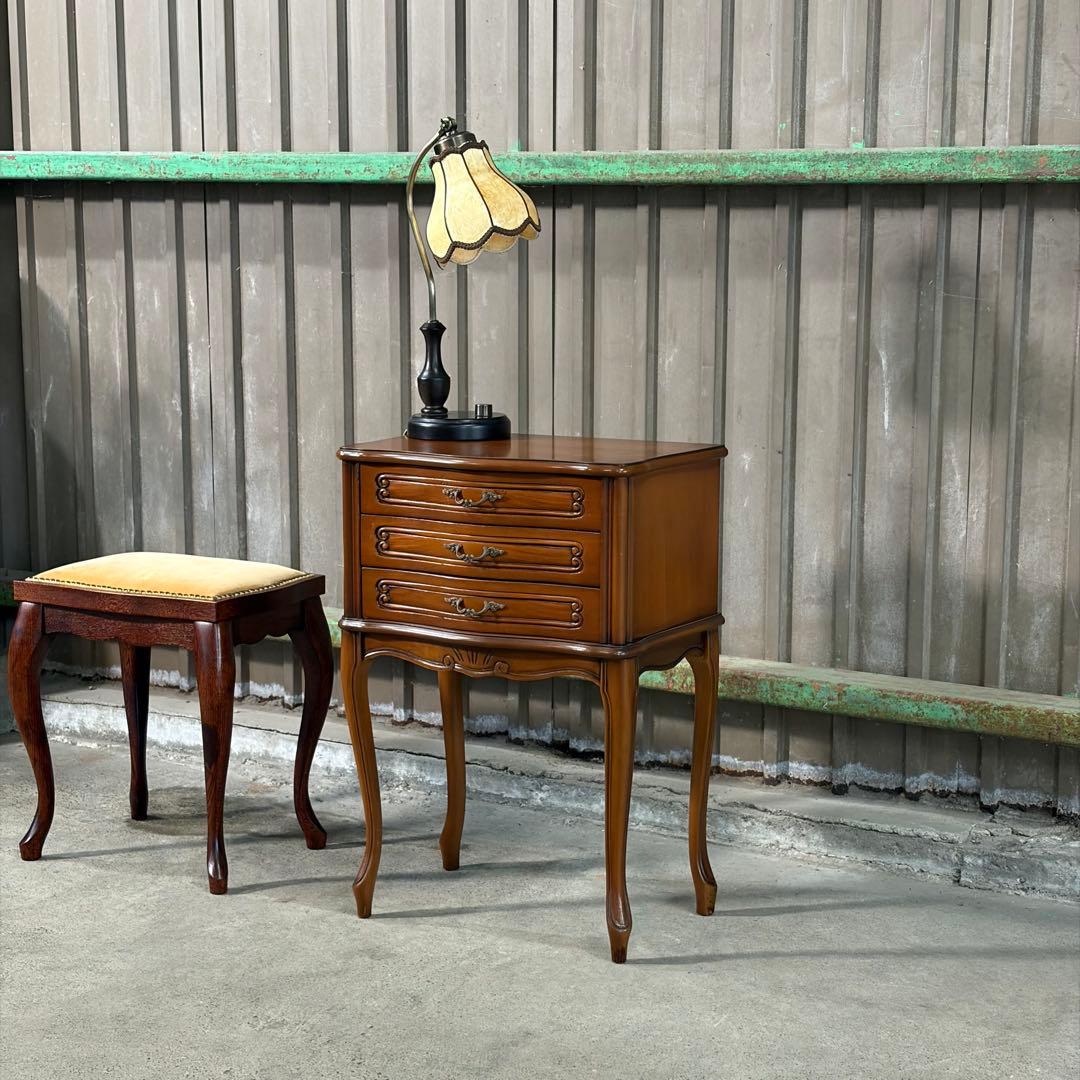 Classic Cat Leg 3-Drawer Chest Side Table Antique Style - 1