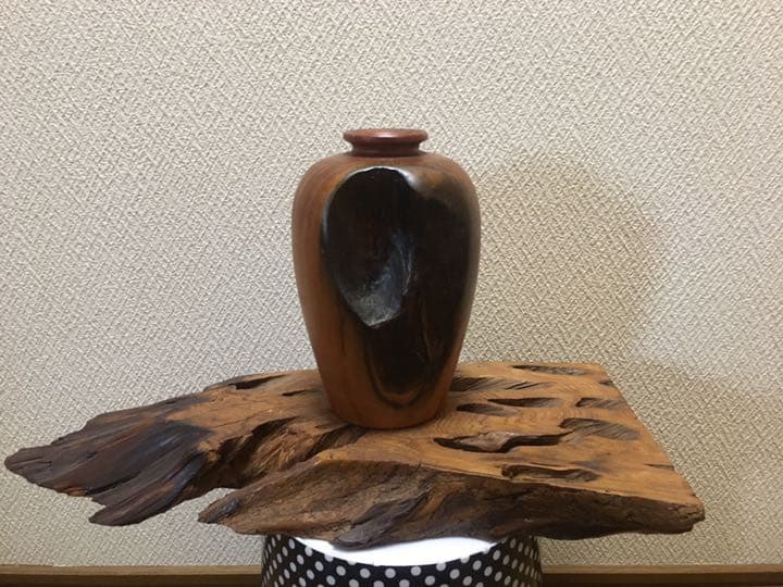 Yaku Sugi Yakusugi Wood Vase Flower Pot Display Stand Japanese - 1