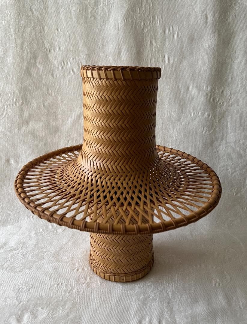 Chikusai Kyoto Bamboo Flower Basket Unge-gata Yabane-ami Sukashi-ami Tea - 1