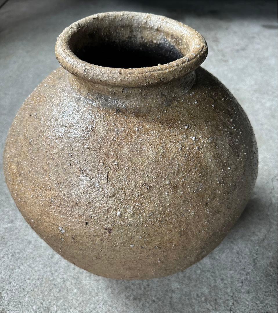 Echizen Ware Jar Vase Pottery Earthy Brown Rough Clay Texture - 1
