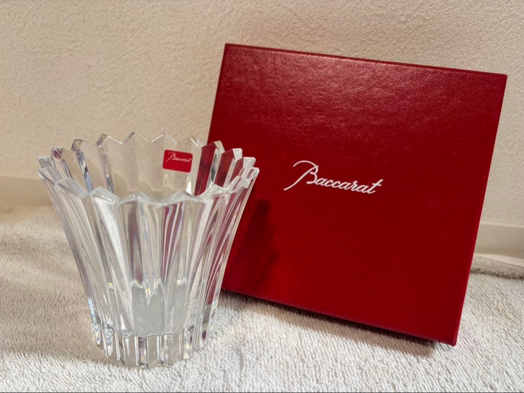 Baccarat Mille Nuits Crystal Glass Flower Vase Radial Cut - 1