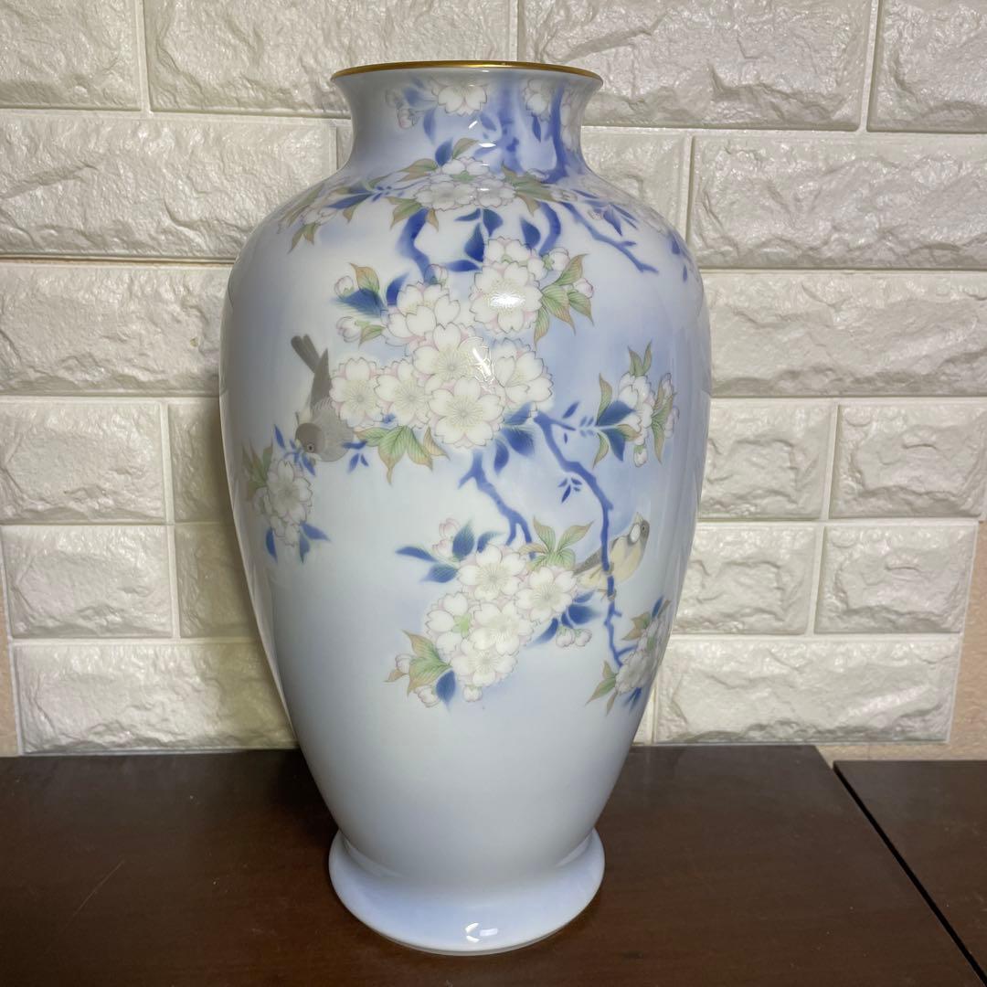 Fukagawa Seiji Kanyo Sometsuke Kacho Mon Vase 38cm Porcelain - 1