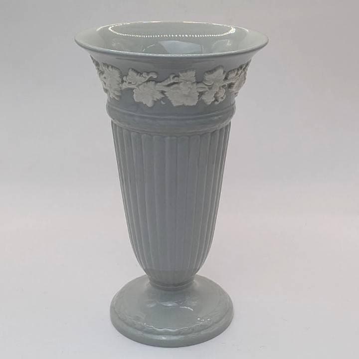 Wedgwood Queens Ware Vase Light Blue Vintage - 1
